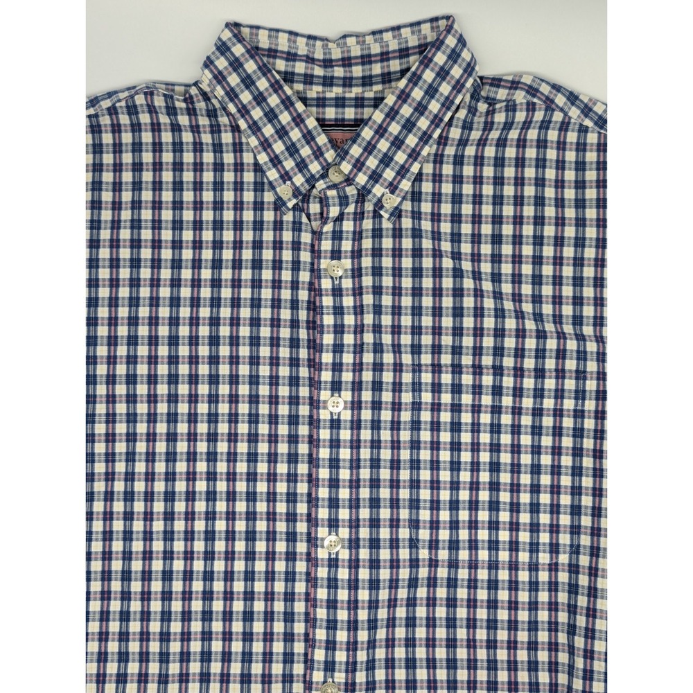 Vineyard Vines Collegiate Shirt Men's Medium Button Front‎ Short Sleeve Plaid